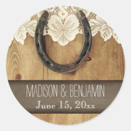 Landenlabel voor Hoefijzer-weddenschap-sticker Ronde Sticker