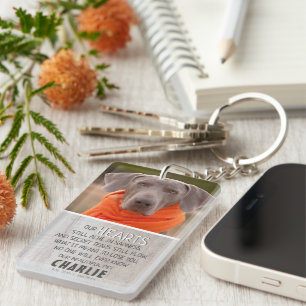 Landenlicht Robuust hout   Pet Photo Memorial Sleutelhanger