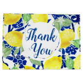 Landenlogo's en Blauwe Floral Hartelijk dank Groot Cadeauzakje (Achterkant)