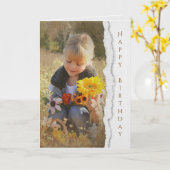 Landenmeisje met zondagbloemen kaart (Gele Bloem)