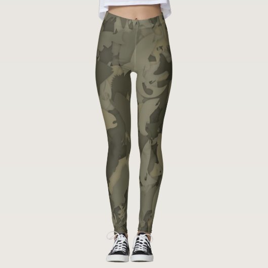 Landenmeisje Vist camouflage-patroon Leggings (Voorkant)