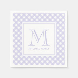 Landenmodel Gingham Patroonmonogram Lavender Servet