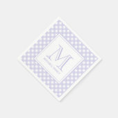 Landenmodel Gingham Patroonmonogram Lavender Servet (Hoek)