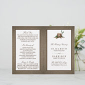 Landenmonogram en Burlap Weddenschap Programma (Staand voorkant)