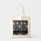 Landenmonogram wilde bloemen Waterverf Tote Bag (Voorkant)