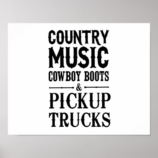 Landenmuziek, cowboy Boots en ophaalwagens Poster (Voorkant)