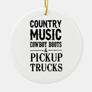 Landenmuziek, cowboy Boots & Pickup Trucks Keramisch Ornament