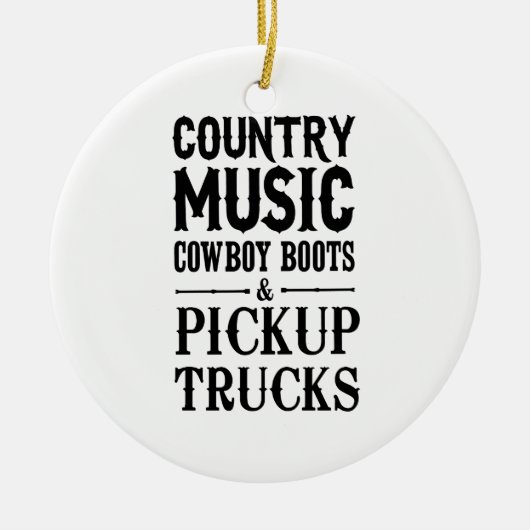 Landenmuziek, cowboy Boots & Pickup Trucks Keramisch Ornament (Voorkant)