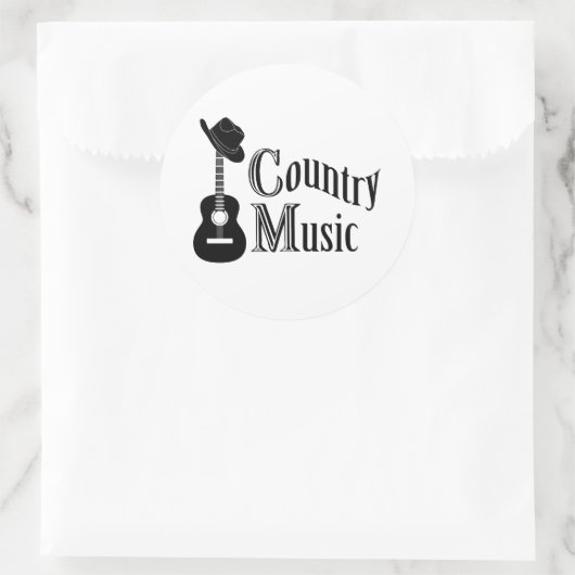 Landenmuziek Ronde Sticker (Tas)