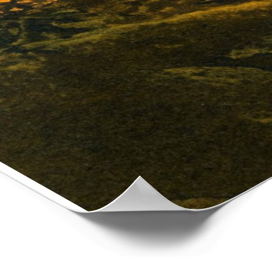 Landennachtlandschap; jager- of oogstmaan poster (Hoek)