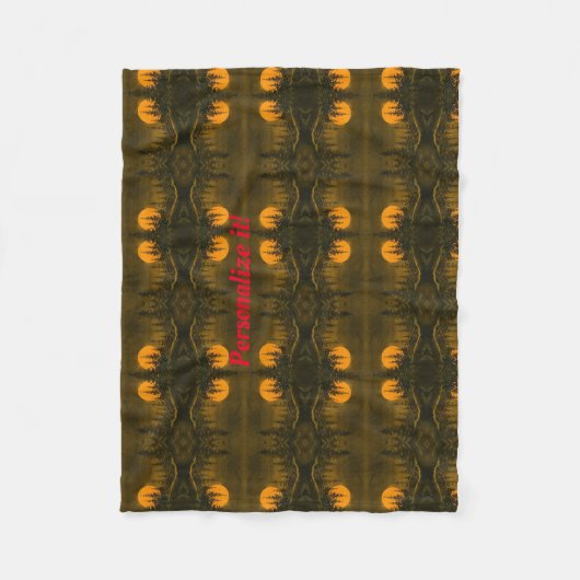 Landennachtlandschap; jagers- of oogstmaan fleece deken (Voorkant)