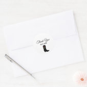 Landenopstarten en kalligrafie op witte dank ronde sticker (Envelop)