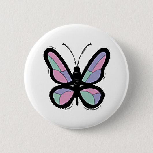 Landenpatchwork Butterfly Ronde Button 5,7 Cm (Voorkant)