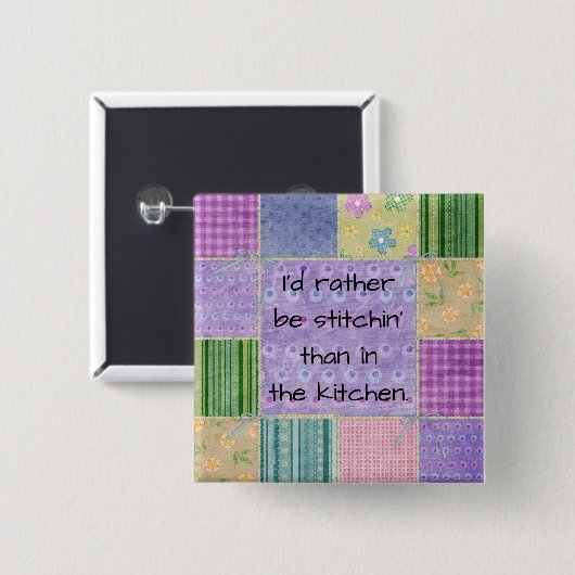 Landenpatchwork van het Kwartet Vierkante Button 5,1 Cm (Voorkant /achterkant)