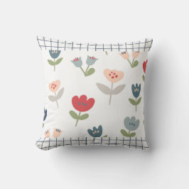 Landenpatroon Cute Floral Tulip Farmhouse Kussen