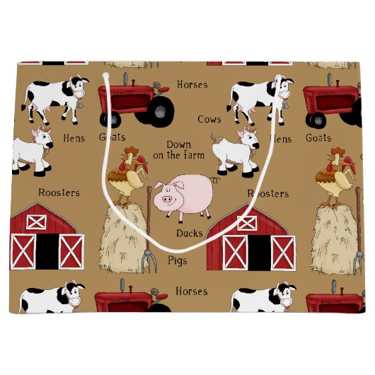 Landenpatroon grote cadeautas met Boerderij (Voorkant)
