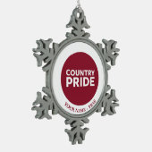 Landenprijs Tin Sneeuwvlok Ornament (Links)