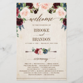 Landenprogramma Burgundy Navy Floral Rustic