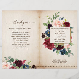 Landenprogramma Burgundy Navy Floral Rustic Boho