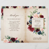 Landenprogramma Burgundy Navy Floral Rustic Boho (Voorkant / Achterkant)