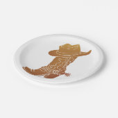 Landenroet en pet silhouet papieren bordje (Gekanteld)