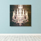 Landenschors Rustische kroonkandelaar Canvas Afdruk (Insitu (Houten vloer))