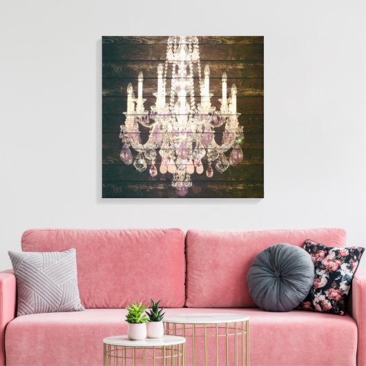 Landenschors Rustische  kroonkandelaar Canvas Afdruk (Insitu (Woonkamer))