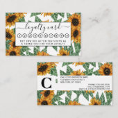 Landenschurkgeel zonnebloemen Waterverf Patroon Klantenkaartje (Voorkant / Achterkant)