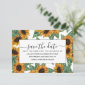 Landenschurkgeel zonnebloemen Waterverf Patroon Save The Date (Staand voorkant)