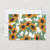 Landenschurkgeel zonnebloemen Waterverf Patroon Save The Date (Achterkant)