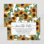Landenschurkgeel zonnebloemen Waterverf Patroon Save The Date (Voorkant / Achterkant)