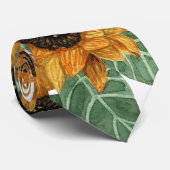 Landenschurkgeel zonnebloemen Waterverf Patroon Stropdas (Opgerold)