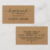 Landenscript, Kraft Engagement Party Ticket Informatiekaartje (Voorkant / Achterkant)