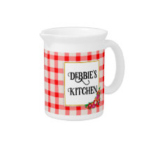  landenstijl Gingham Patroonnaam Pitcher