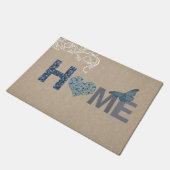 Landenstijl Home Collage Blue Butterfly Deurmat (Schuin)