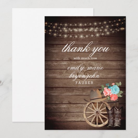 Landenstormloop met Blauwgroen en koraalbloemen Bedankkaart (Voorkant / Achterkant)