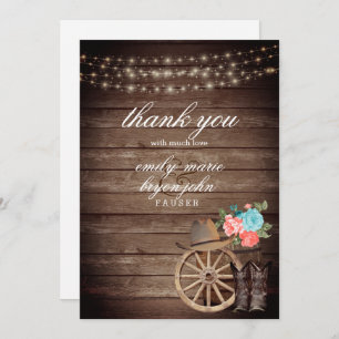 Landenstormloop met Blauwgroen en koraalbloemen Bedankkaart