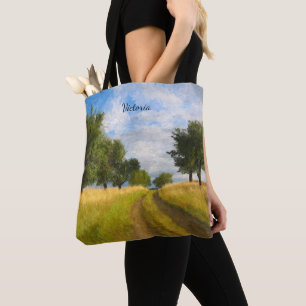 Landentrajectschildering op maat tote bag
