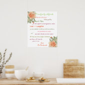 Landentuin, huwelijksreceptie Dank je teken Poster (Keuken)