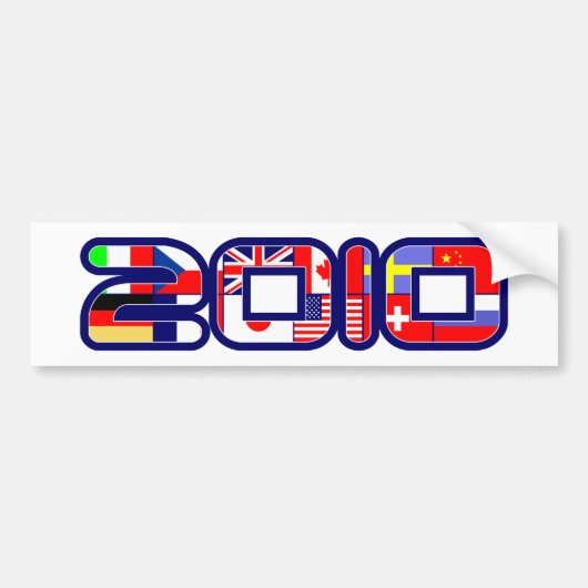 Landenvlag 2010 bumpersticker (Voorkant)