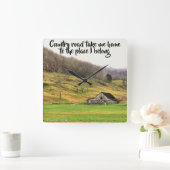 Landenweg brengt me thuis bij de muur vierkante klok (Huis)