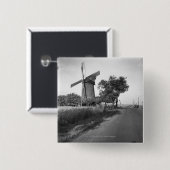 Landenweg en traditionele windmolen vierkante button 5,1 cm (Voorkant /achterkant)