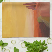 Landenweg in Toscane, Italië op zonsondergang Theedoek (Gevouwen)