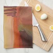 Landenweg in Toscane, Italië op zonsondergang Theedoek (Quarter Fold)