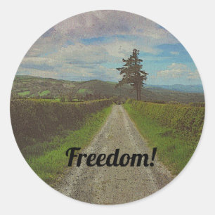 Landenweg om te roamen ronde sticker