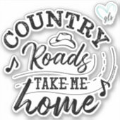 Landenwegen brengen me naar huis ©GraphicLoveShop Sticker (Voorkant)