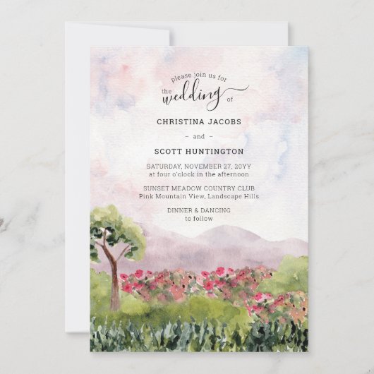 Landenweide Waterverf Stusty Roos Weddenschap Kaart (Voorkant)