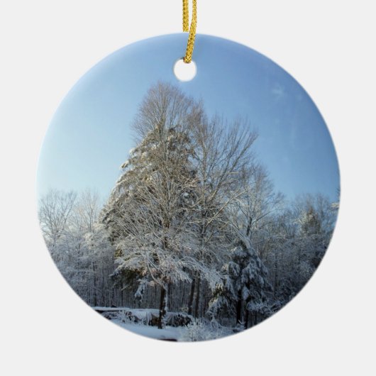 Landenwinterpijnbomen Keramisch Ornament (Voorkant)
