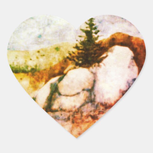 Landenwissel landschap en natuur hart sticker (Voorkant)