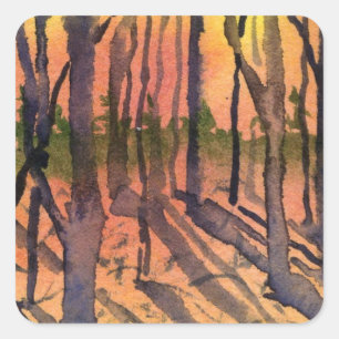 Landenwissel landschap en natuur vierkante sticker